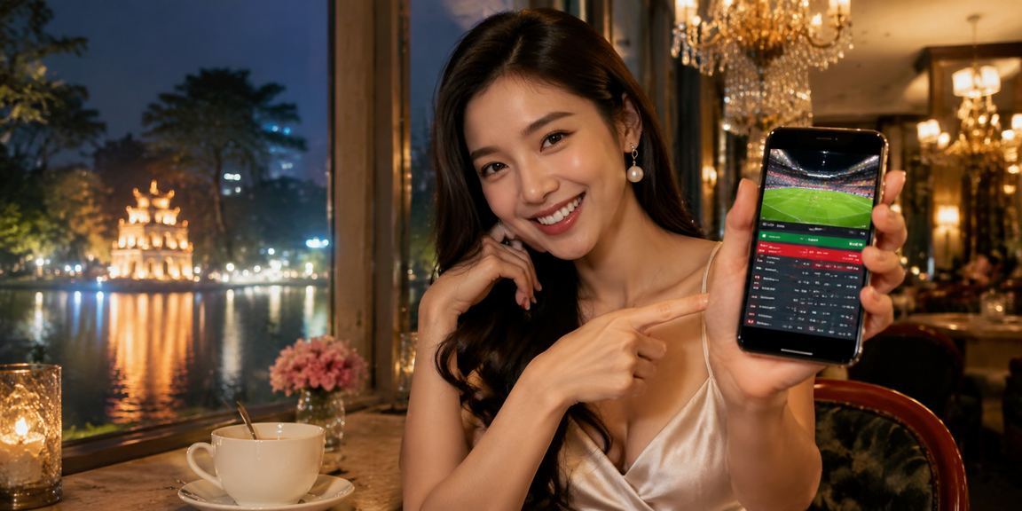 Người dùng kiểm tra ứng dụng cá cược tại Hà Nội bên tách cà phê
